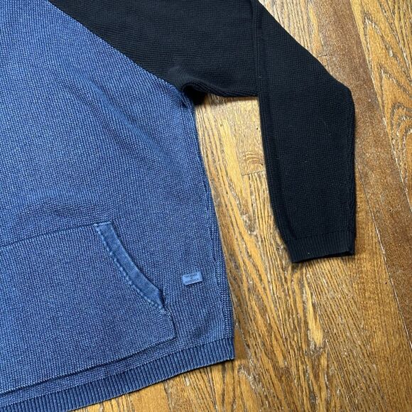 Lucky Brand Sweater Men’s Large Hooded Preppy Blue‎ Pocket Logo - Picture 6 of 11